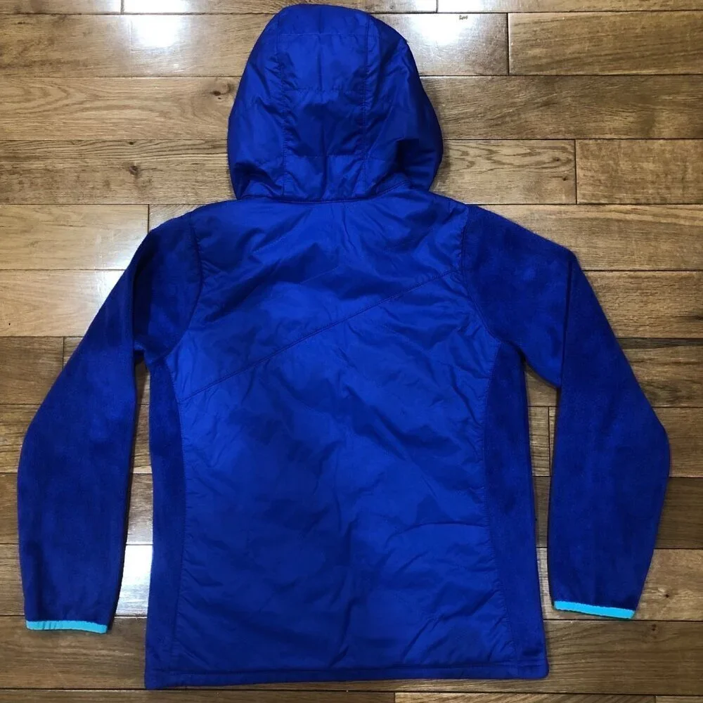 Columbia Sportswear Full Zip Blue Fleece Hooded Jacket Size Junior L (14-16)